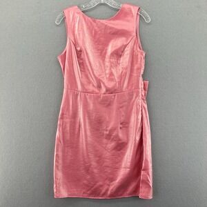 Vestique Womans Pink Shimmery Fully Lined Bow Party Dress Barbie Cosplay Size M